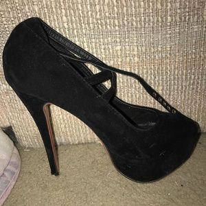 Black Ankle Buckle Heels